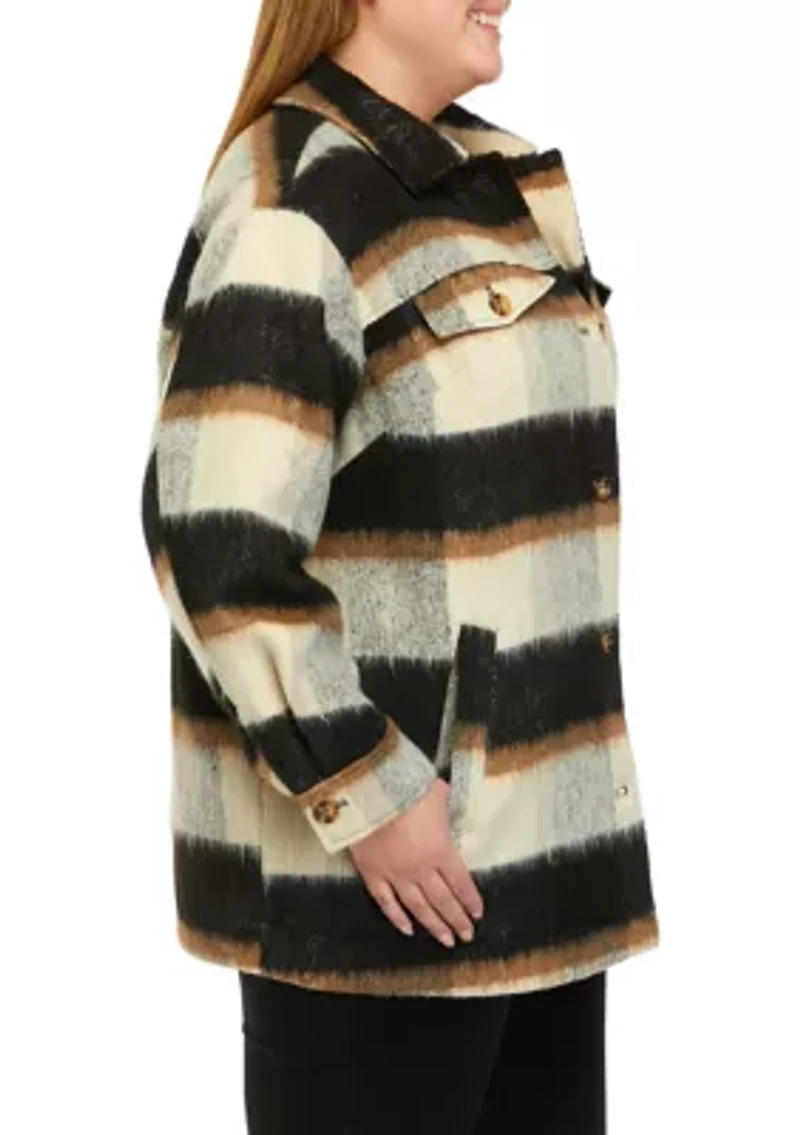 Plus Faux Wool Shacket