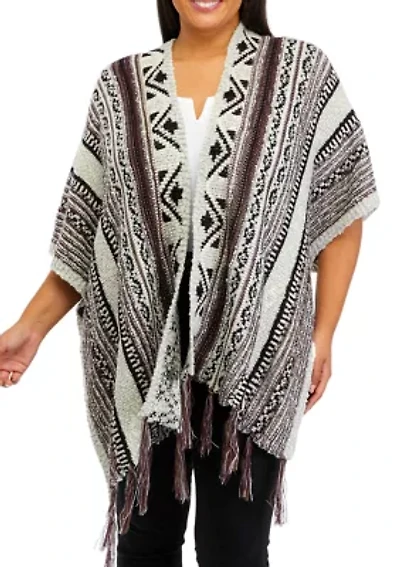 PLus Cape Sleeve Printed Sweater