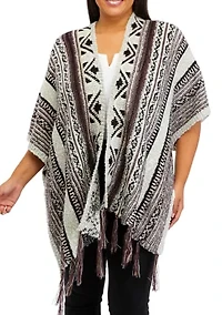 PLus Cape Sleeve Printed Sweater