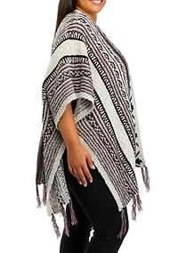 PLus Cape Sleeve Printed Sweater