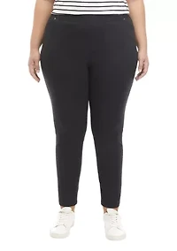 Plus Pull On Denim Pants