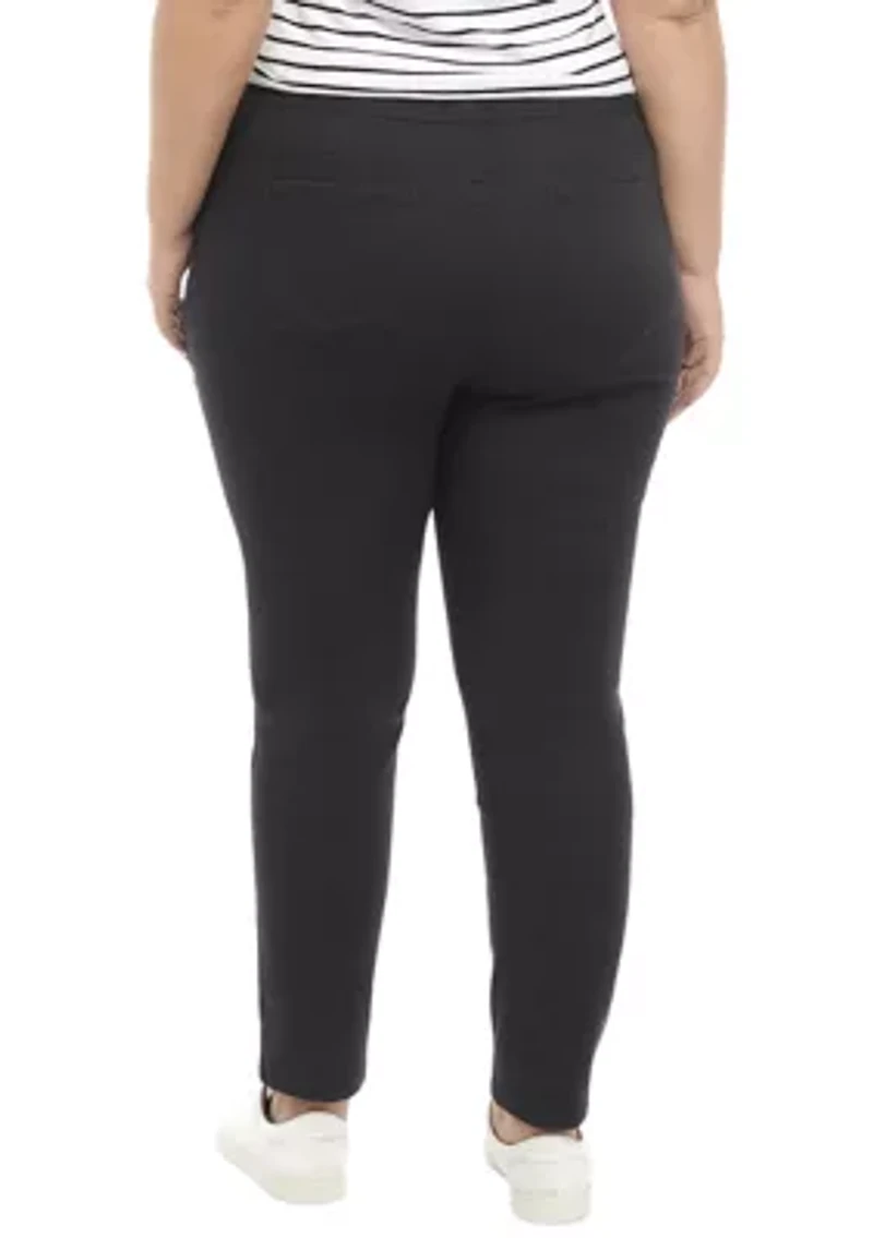 Plus Pull On Denim Pants