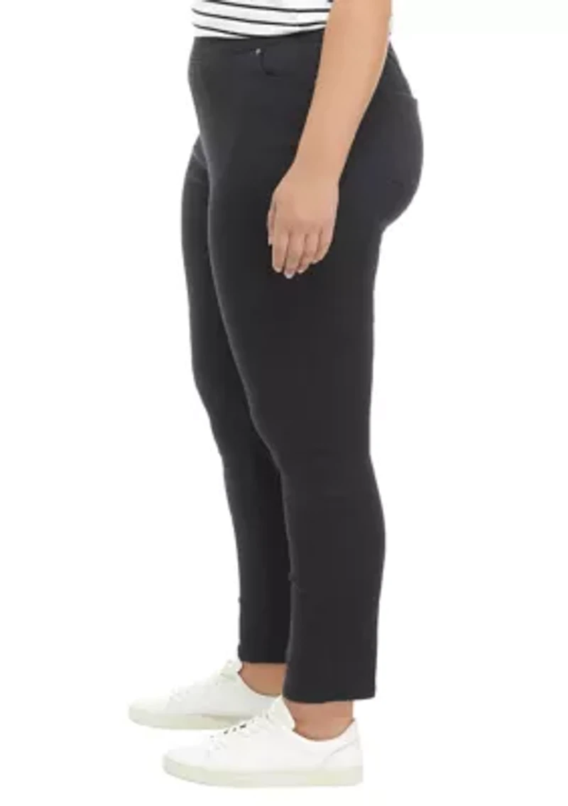 Plus Pull On Denim Pants