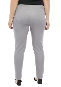 Plus Cotton Blend Pants - Short Length