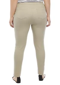 Plus Cotton Blend Pants - Short Length