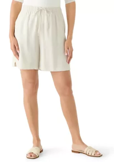 Women's Rainy Day Pull On Linen Shorts