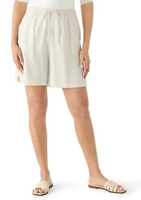Women's Rainy Day Pull On Linen Shorts