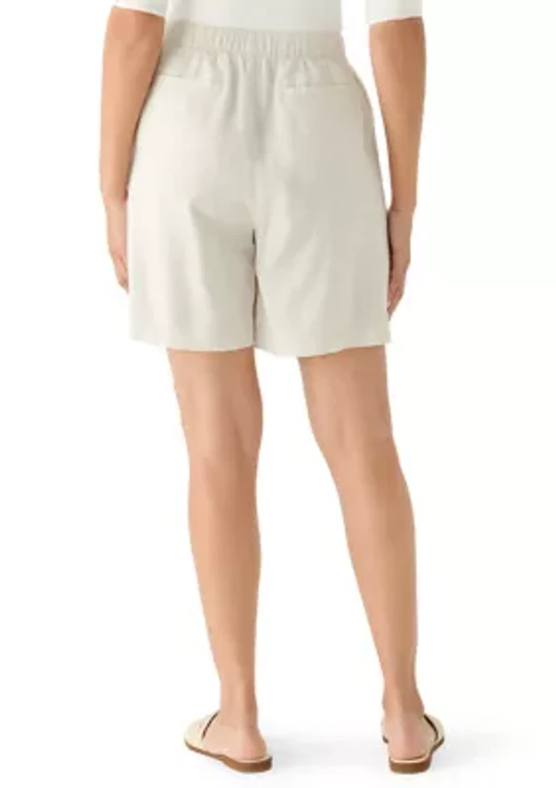 Women's Rainy Day Pull On Linen Shorts