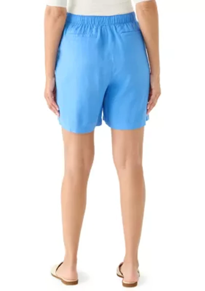 Women's Rainy Day Pull On Linen Shorts