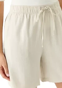 Women's Rainy Day Pull On Linen Shorts