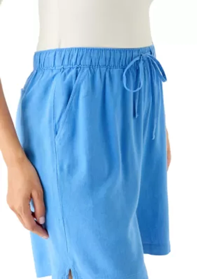 Women's Rainy Day Pull On Linen Shorts