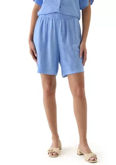 Women's Linen Blend Cross Dyed Shorts