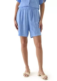 Women's Linen Blend Cross Dyed Shorts