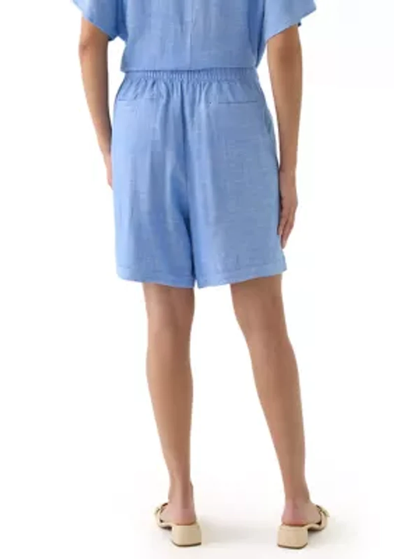Women's Linen Blend Cross Dyed Shorts