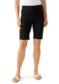 Petite Solid Bermuda Shorts
