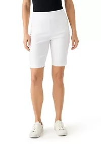 Petite Solid Bermuda Shorts