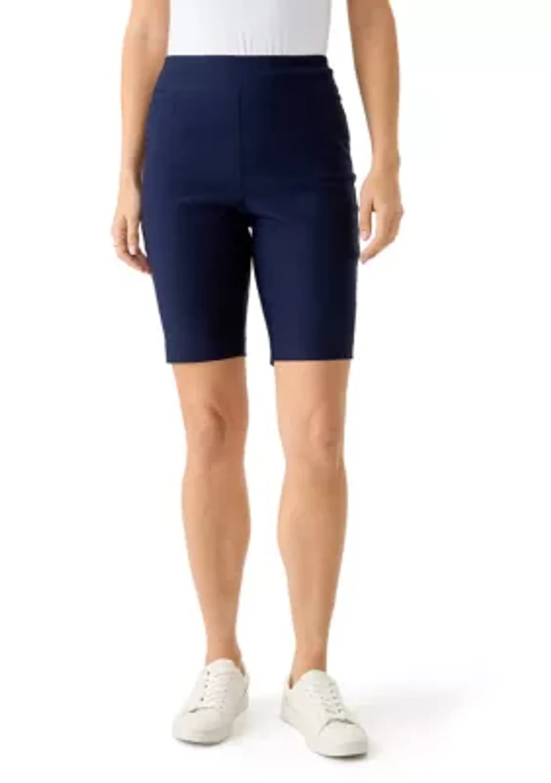 Petite Solid Bermuda Shorts