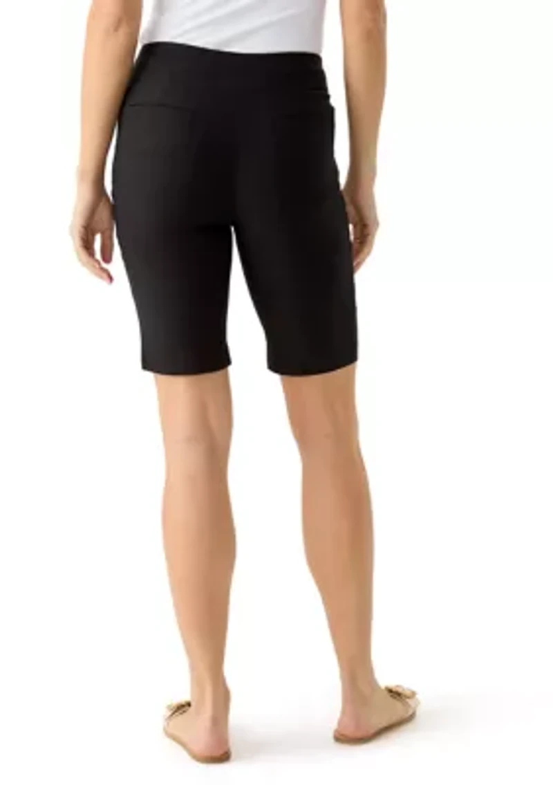 Petite Solid Bermuda Shorts