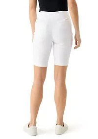 Petite Solid Bermuda Shorts