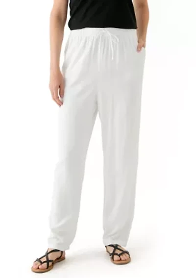 Women's Pull On Linen Blend Trousers