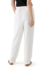 Women's Pull On Linen Blend Trousers