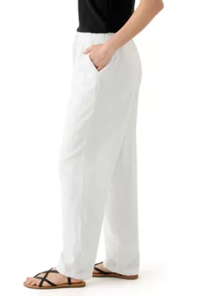 Women's Pull On Linen Blend Trousers