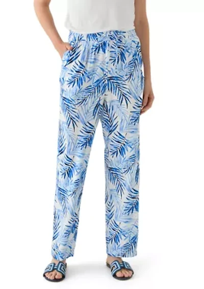 Women's Printed Linen Blend Pants