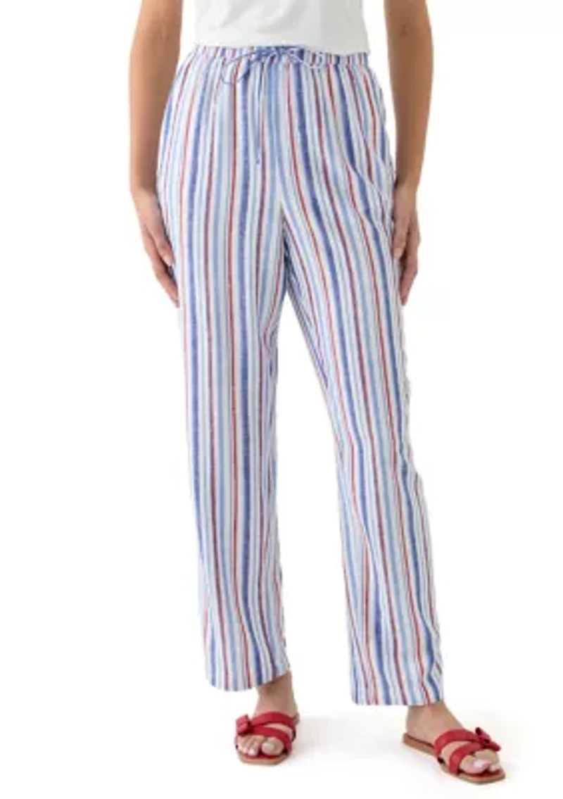 Women's Printed Linen Blend Trousers