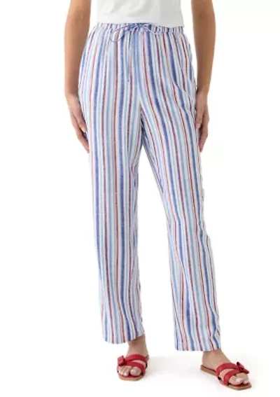 Women's Printed Linen Blend Trousers