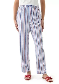 Women's Printed Linen Blend Trousers