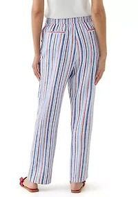 Women's Printed Linen Blend Trousers