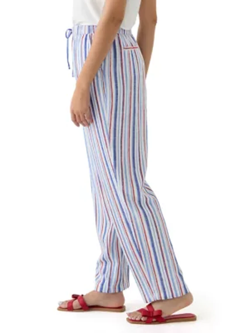 Women's Printed Linen Blend Trousers