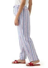 Women's Printed Linen Blend Trousers