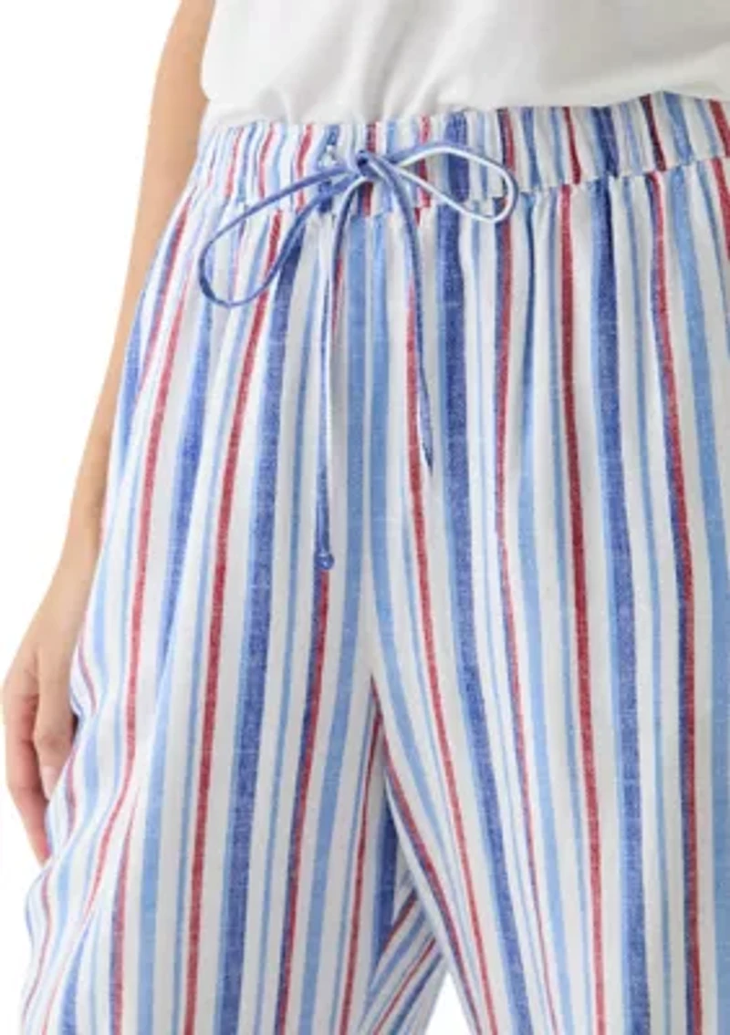 Women's Printed Linen Blend Trousers