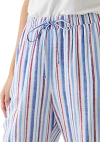 Women's Printed Linen Blend Trousers