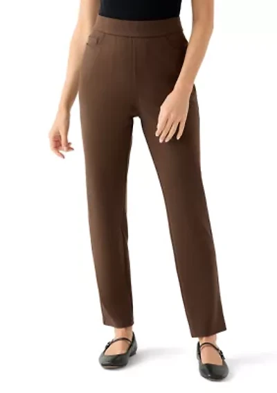 Petite Pull On Ponte Pants