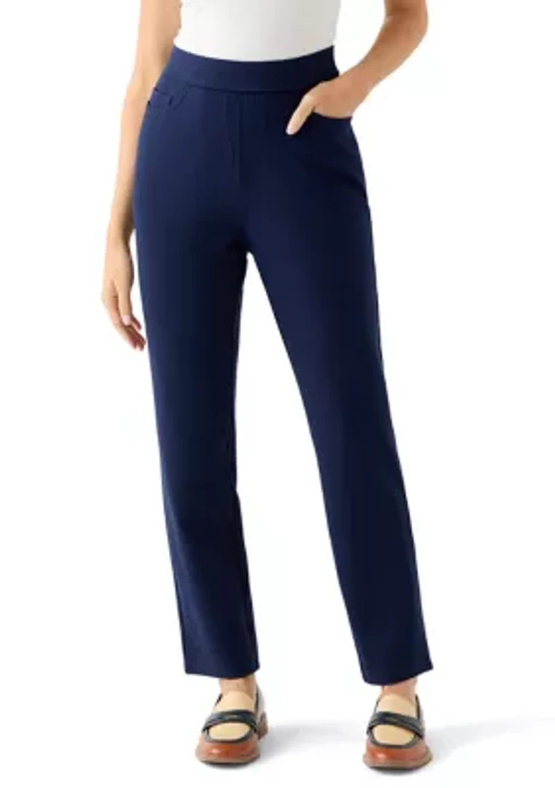 Petite Pull On Ponte Pants