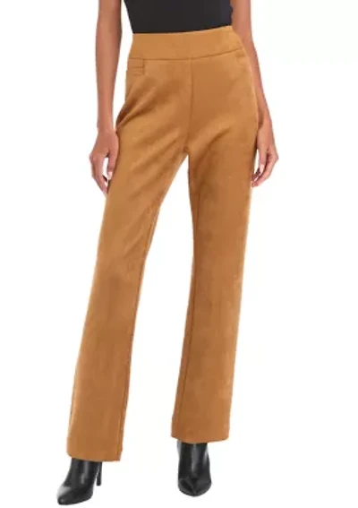 Petite Pull On Faux Suede Pants