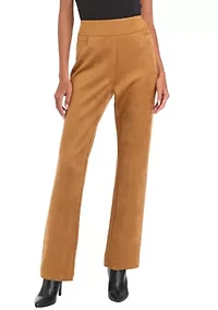 Petite Pull On Faux Suede Pants