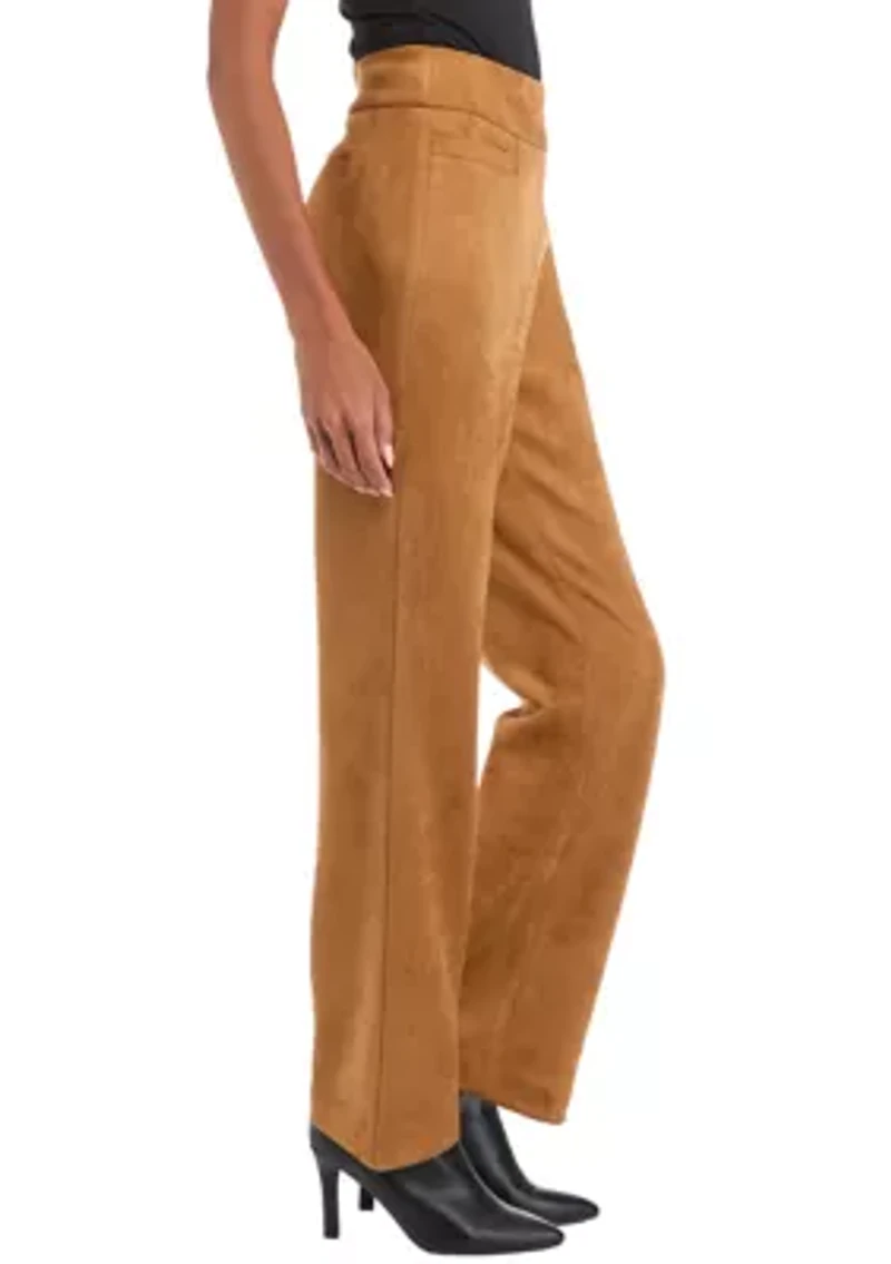 Petite Pull On Faux Suede Pants