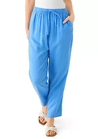 Petite Pull On Linen Pants