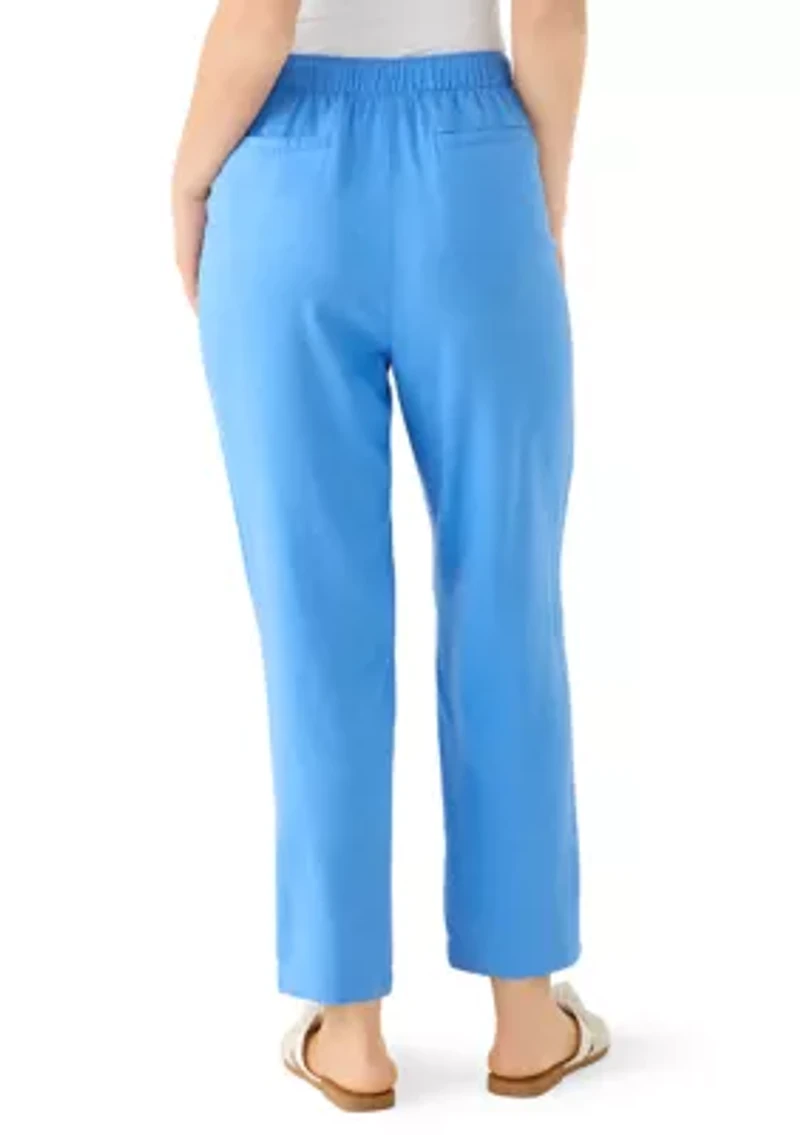 Petite Pull On Linen Pants