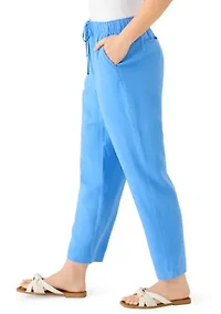 Petite Pull On Linen Pants