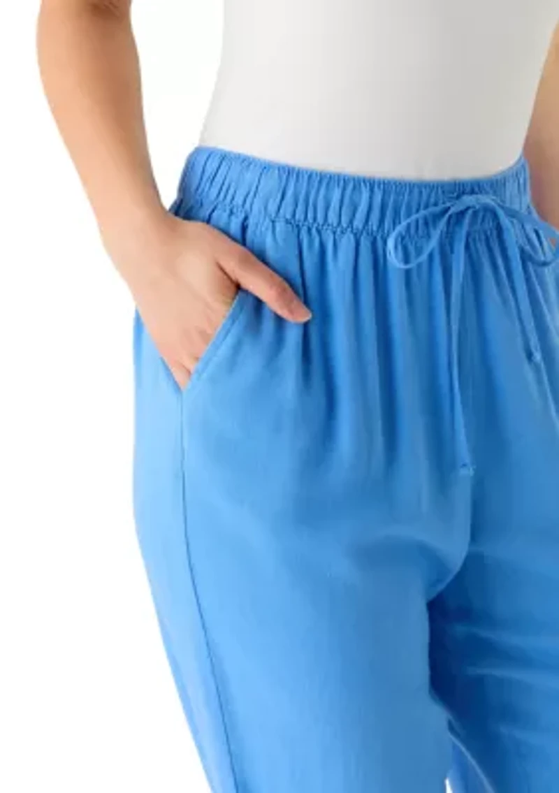 Petite Pull On Linen Pants