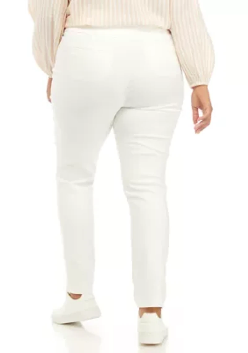 Plus Solid Fashion Pants