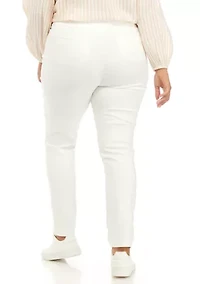 Plus Solid Fashion Pants