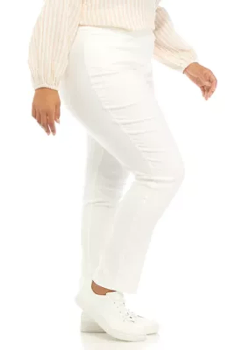 Plus Solid Fashion Pants