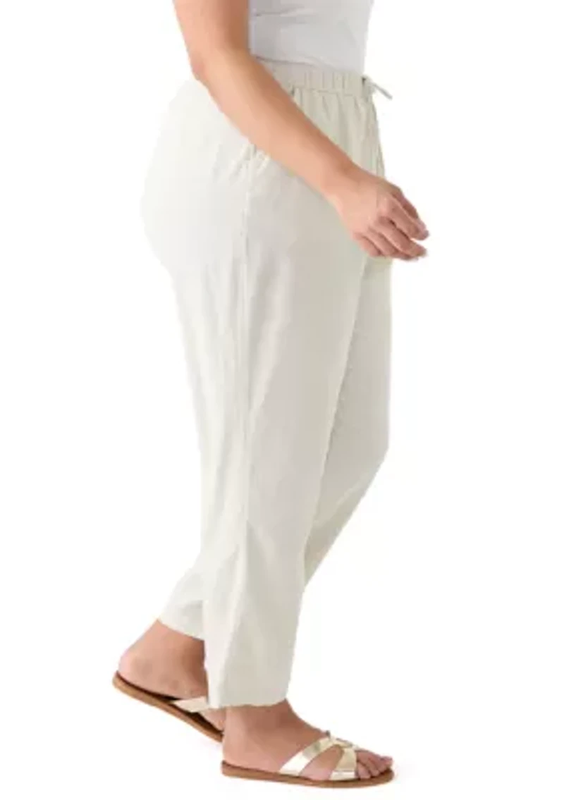 Plus Pull On Linen Pants