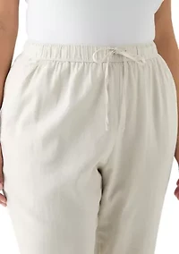 Plus Pull On Linen Pants