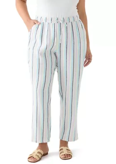 Plus Pull On Linen Pants